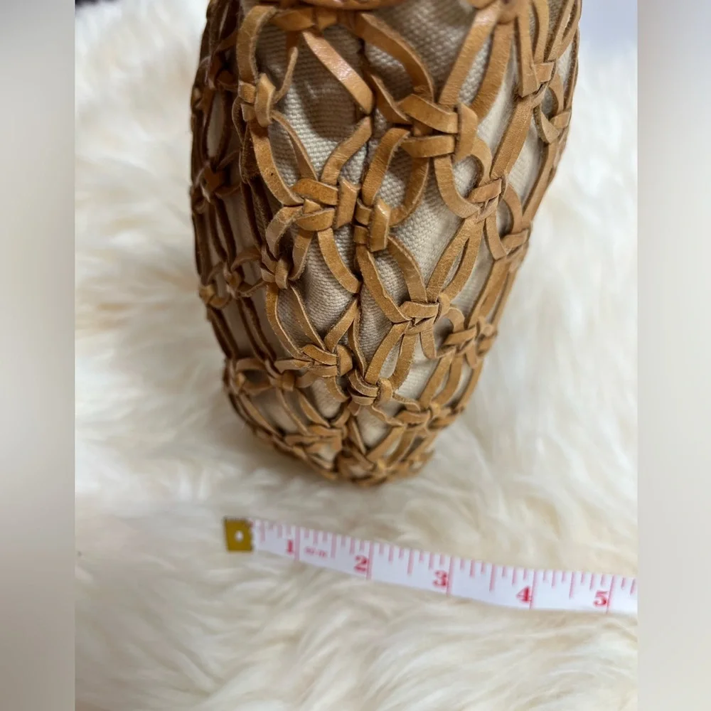 Macrame & Canvas Bone Leather Adjustable Nylon Strap, Boho Bag Leather - Picture 12 of 12